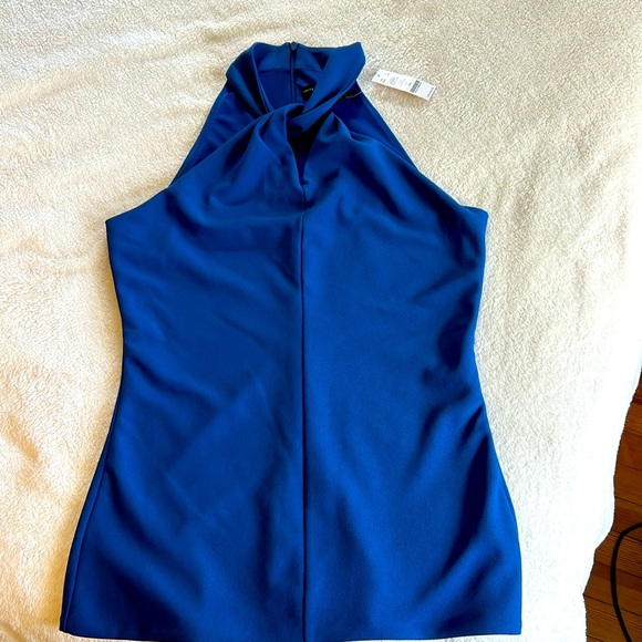 White House Black Market Tops - NWT White House Black Market Blue Halter Top. Size XS